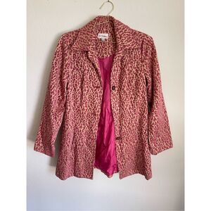3 SISTERS Pink Cheetah Print Jacket Size Large